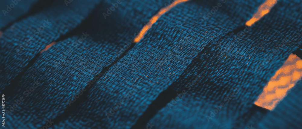 Poster Elegant small crosshatch pattern with subtle texture in deep blue tones