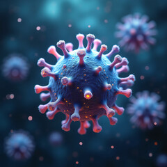 Fototapeta premium Visualizing the RNA Virus: Human Metapneumovirus Under Magnification