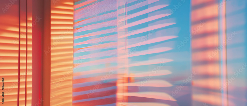 Poster soft pastel stripes create a calming atmosphere in a serene setting
