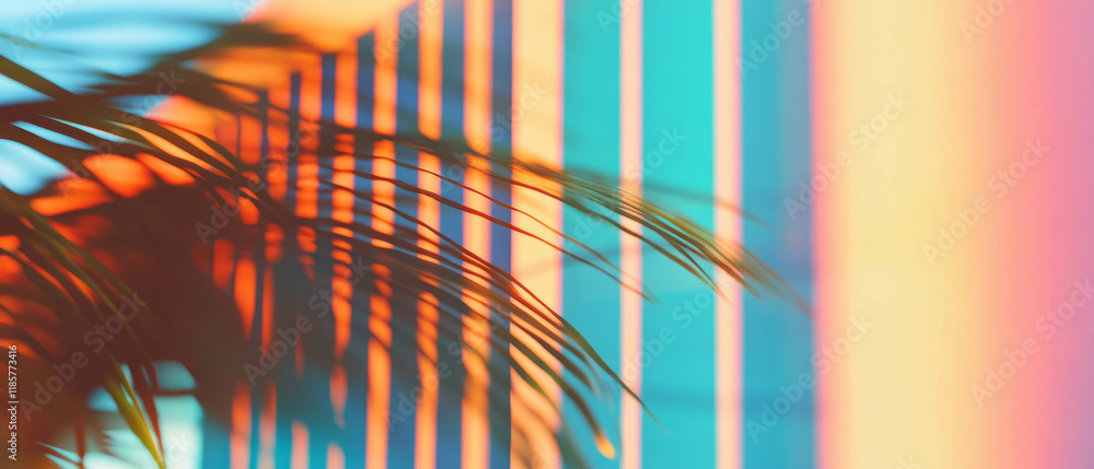 Aufkleber calming pastel stripes create a serene and delicate atmosphere in a softly lit setting