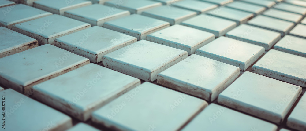 Poster Elegant square tile grid pattern with a clean and simple design for modern spaces