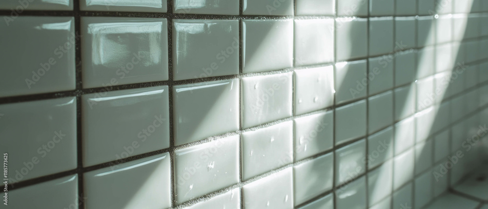 Poster Square tile grid pattern creates a clean and simple aesthetic in various settings