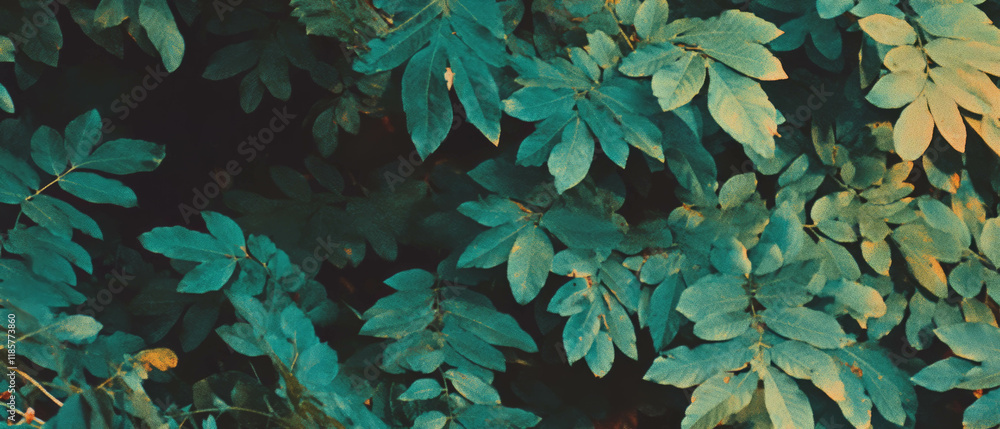 Poster stylized leaves with subtle texture creating an organic backdrop for nature designs