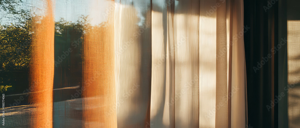 Poster natural linen texture and solid color offering a calming atmosphere for interiors