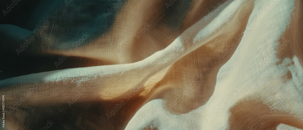 Poster Warm neutral tones and subtle linen texture create a calming visual experience in fabric design