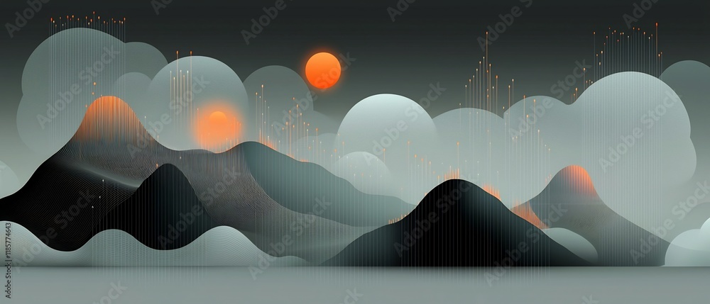 Poster hypnotic fluid rainfall map visualization showcasing dynamic topographic weather data in a captivati