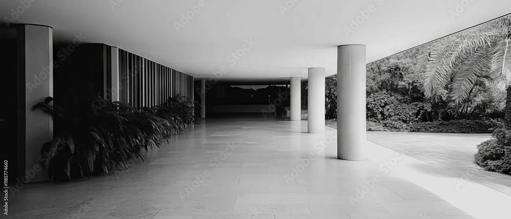 Aufkleber minimalist architectural design featuring clean lines and open space