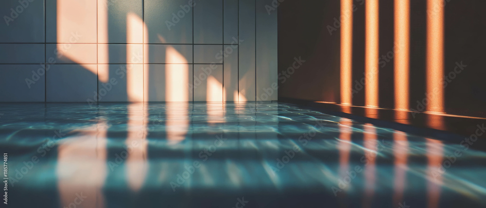 Aufkleber Exploration of thin rectangular tile patterns with modern linear design in ambient light