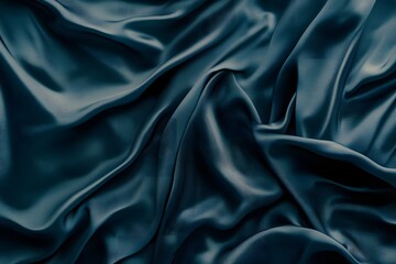 Obraz premium Dark teal silk fabric texture, draped, studio, background, design (3)