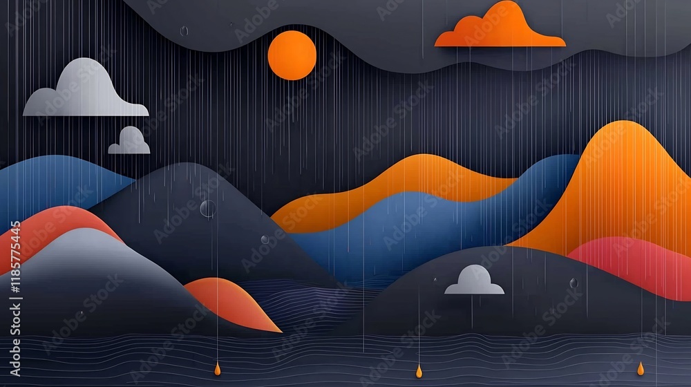 Poster mesmerizing topographic fluid weather data visualization with intricate dynamic color gradient patte