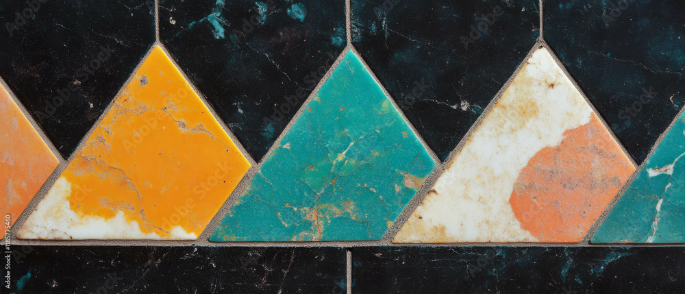 Fototapete triangular tile tessellation creating an abstract geometric pattern on a dark surface