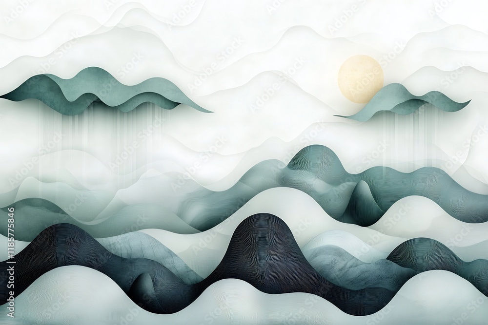 Poster detailed topographic data visualization of dynamic fluid rainfall patterns and atmospheric weather s