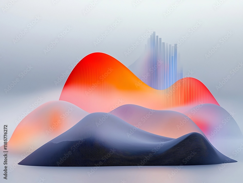Poster captivating atmospheric data visualizations with undulating fluid topographic contours hypnotic rain