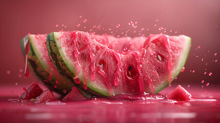 Fresh watermelon with dripping juice