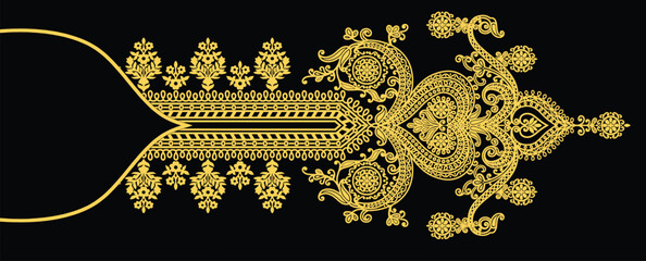 Seamless Border paired with ethnic details, bringing timeless elegance to textiles and wallpaper.