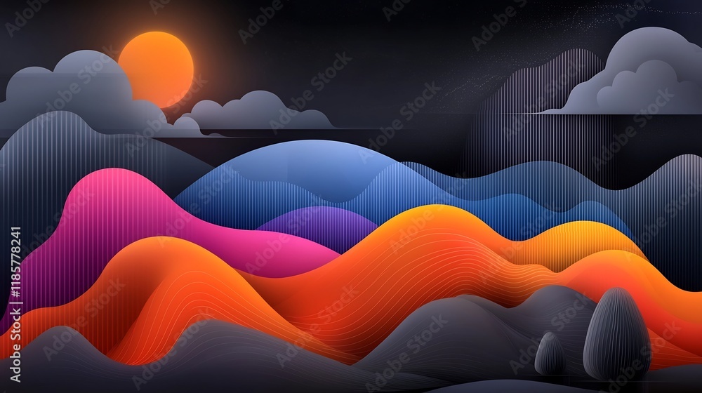 Poster enchanting rainfall map with fluid topographic visualization of captivating weather data intricate c