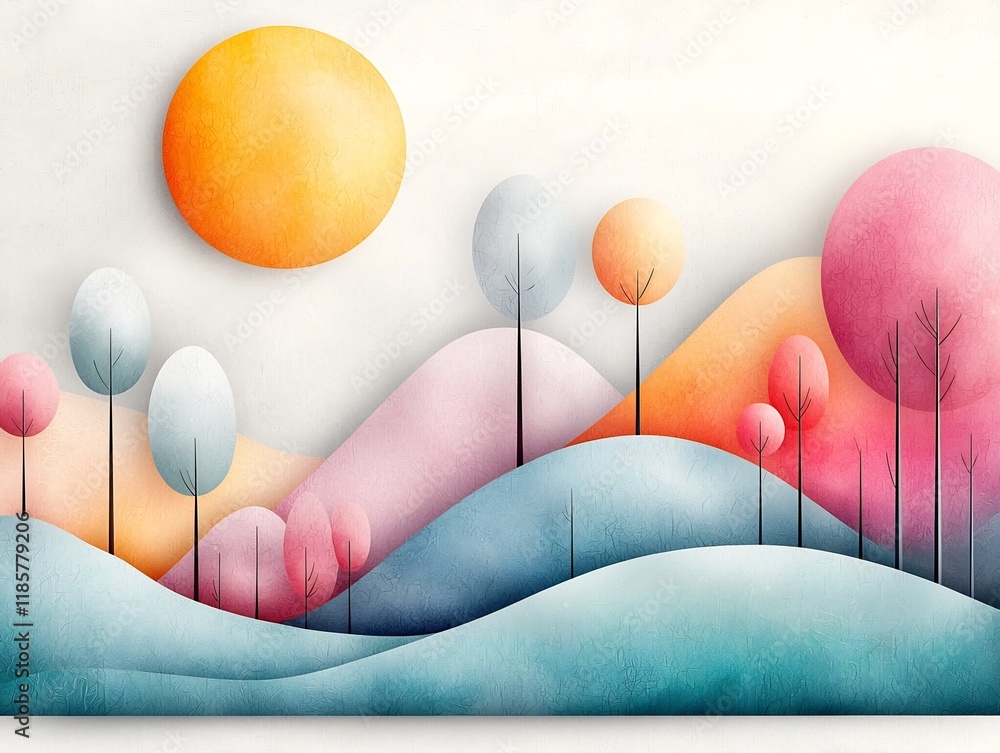 Aufkleber soft pastel gradient canvas with a delicate textured overlay showcasing a clean and modern stylized 