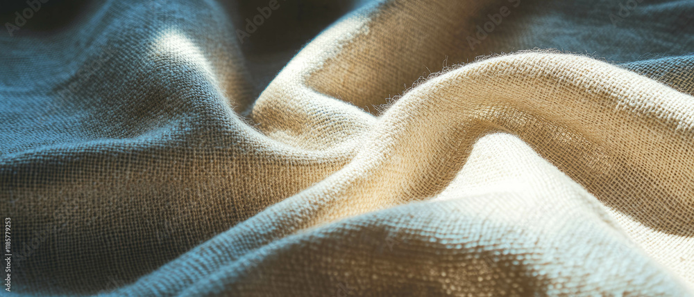 Aufkleber Woven linen texture with a neutral color palette creating a calming background