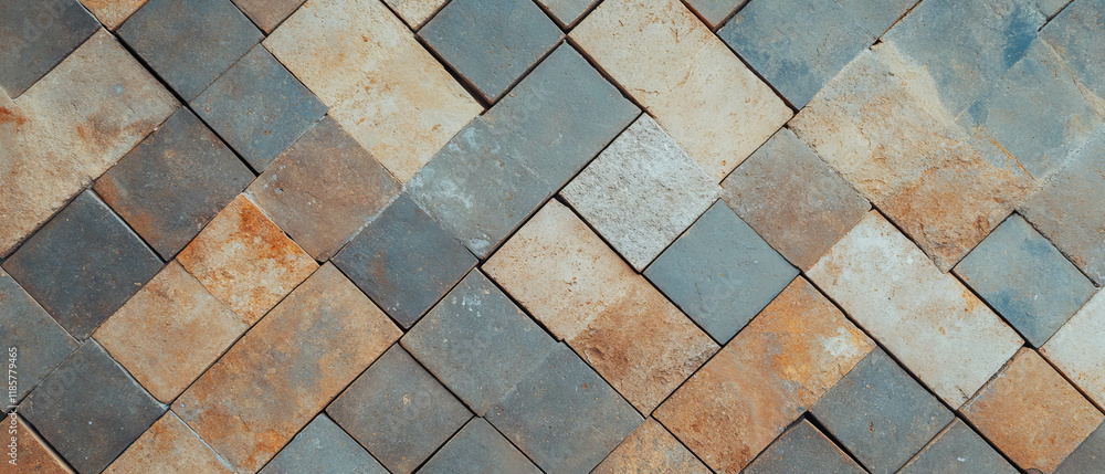 Poster woven tile pattern showcasing rustic textures and traditional design elements