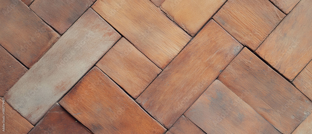 Poster Woven tile pattern showcasing rustic texture and traditional style in warm tones