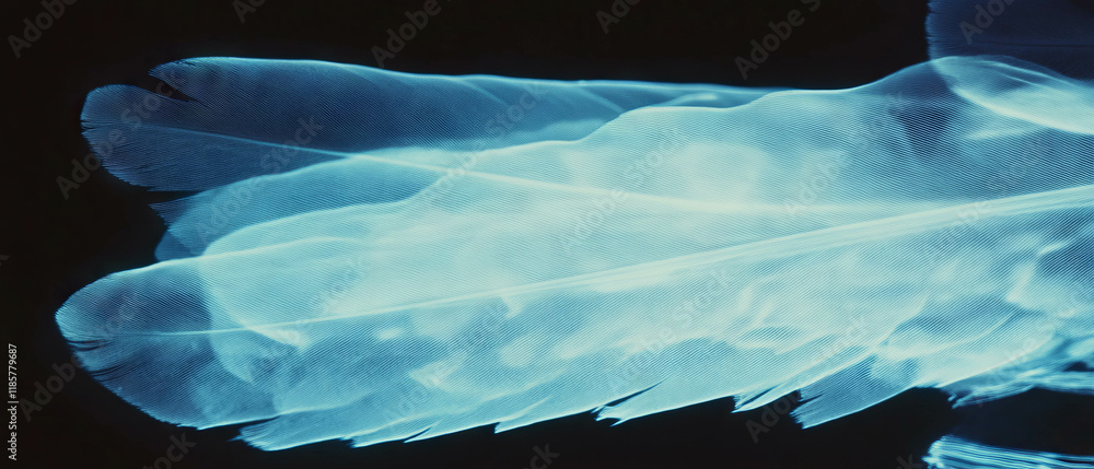 Poster X-ray reveals intricate structure of bird feather showcasing design and functionality