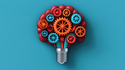 Innovative gear mechanism concept digital art creative environment abstract viewpoint for brainstorming ideas