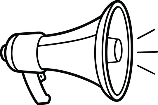 recommend clip art: megaphone line art vector, hand holding megaphone silhouette vector illustration