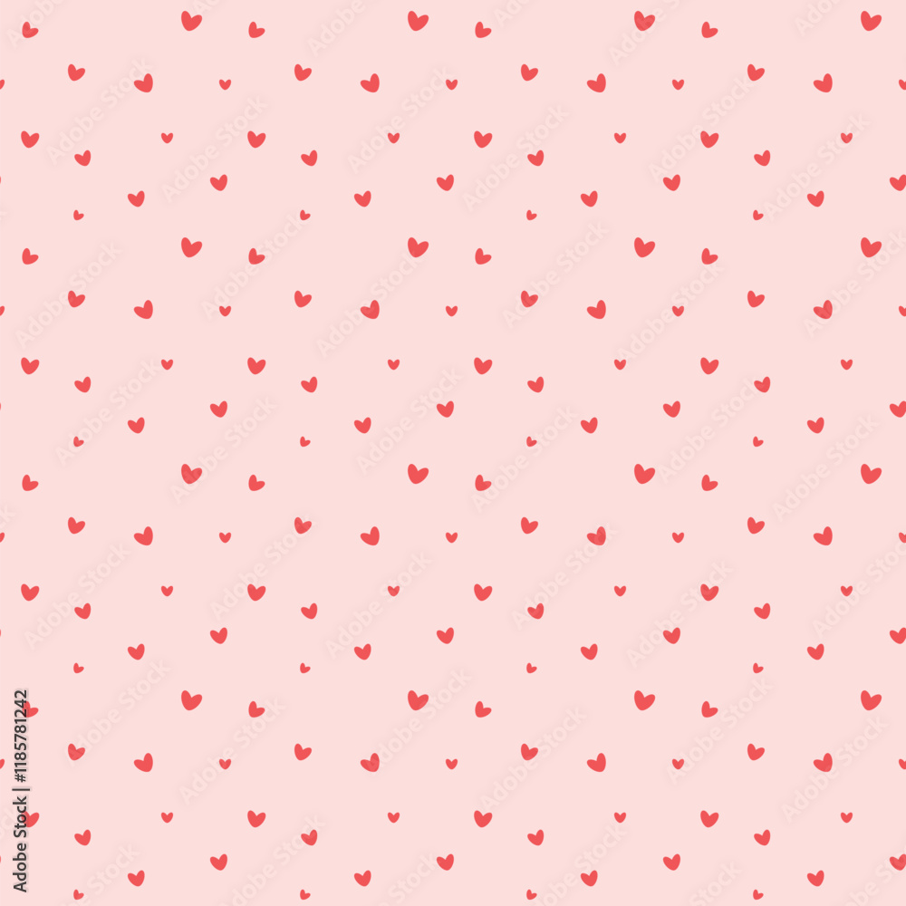 Aufkleber minimalist heart pattern on soft pink background valentines day seamless pattern square vector backd