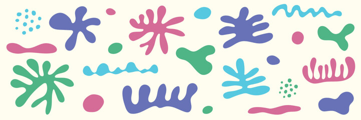 Collection of abstract organic shapes. Hand drawn elements. Vector illustration