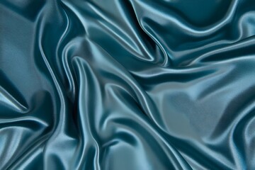 Obraz premium Teal silk fabric draped backdrop, studio shot
