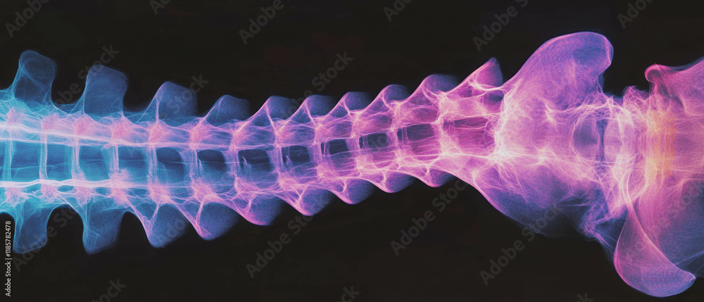 Aufkleber x-ray view of snake vertebrae showcasing flexibility and movement dynamics
