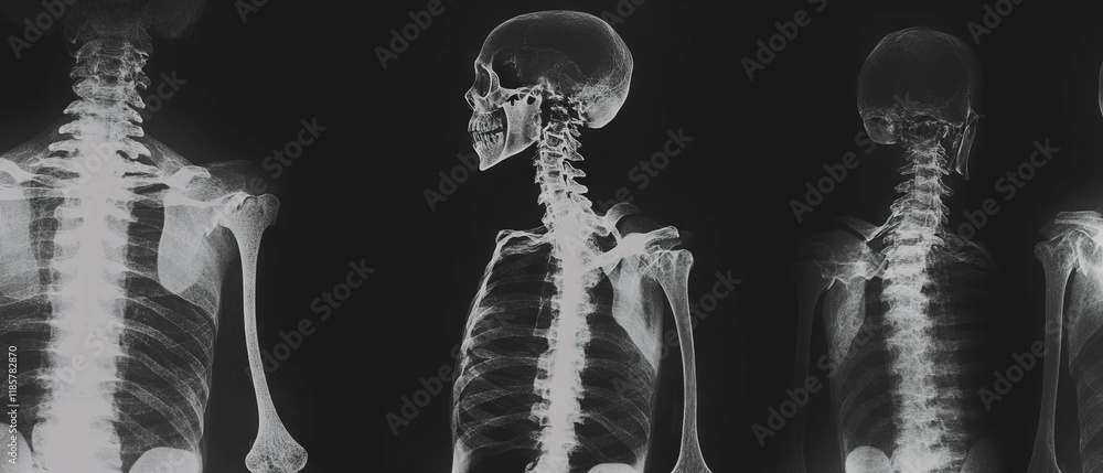 Poster exploring the intricate details of x-ray textures with coarse grain and high contrast