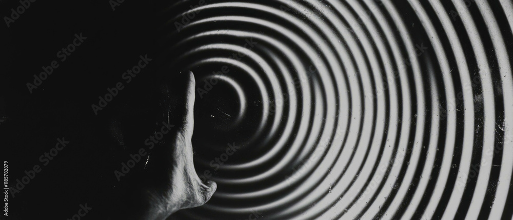 Poster x-ray texture reveals mesmerizing concentric circles and hypnotic patterns