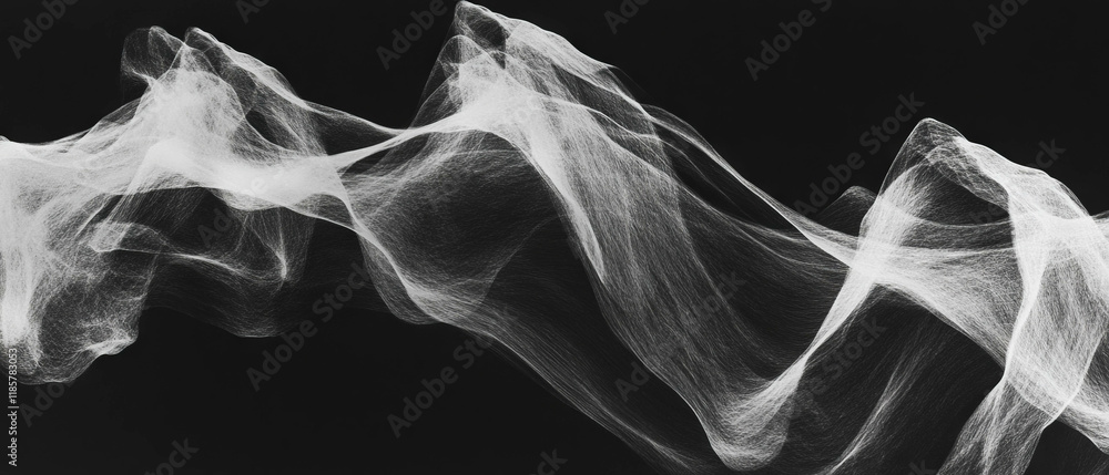 Poster Elegant flowing lines create a captivating X-ray texture in a dynamic composition