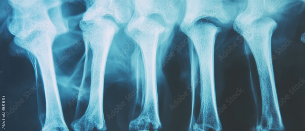 Poster smooth and uniform x-ray texture showcasing human skeletal structure in clinical environment