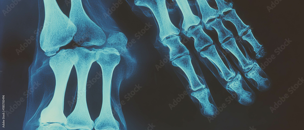 Poster subtle gradient x-ray texture showcasing human skeletal structure in blended tones