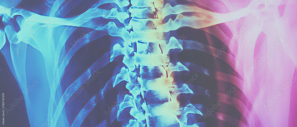 Poster X-ray texture with subtle gradient and smooth transition showcasing human skeletal structure