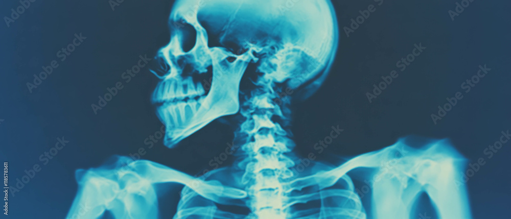 Poster X-ray texture with detailed background showcasing intricate skeletal patterns