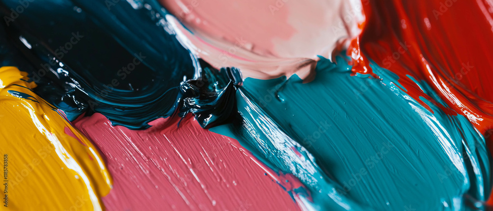 Poster vibrant seamless pattern of acrylic paint creating an artistic texture
