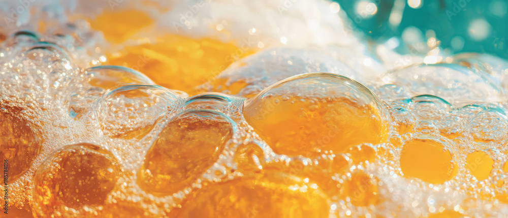 Aufkleber seamless texture pattern of clear club soda with large sparkling bubbles