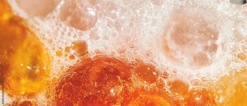 Poster Sparkling club soda pattern with vibrant bubbles and refreshing textures