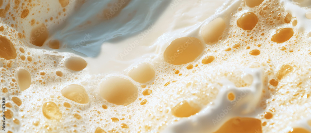 Poster rich and creamy seamless texture pattern of heavy cream with bubbles and swirls