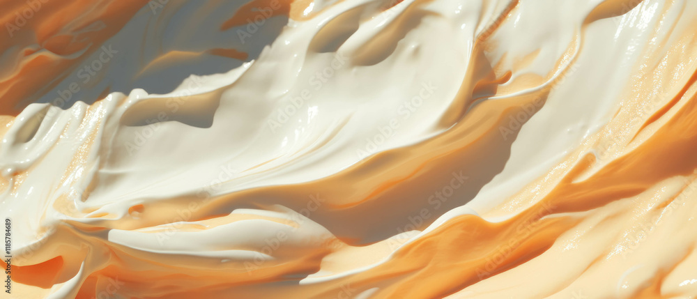 Poster seamless pattern of heavy cream swirls and rich dairy textures in soft colors