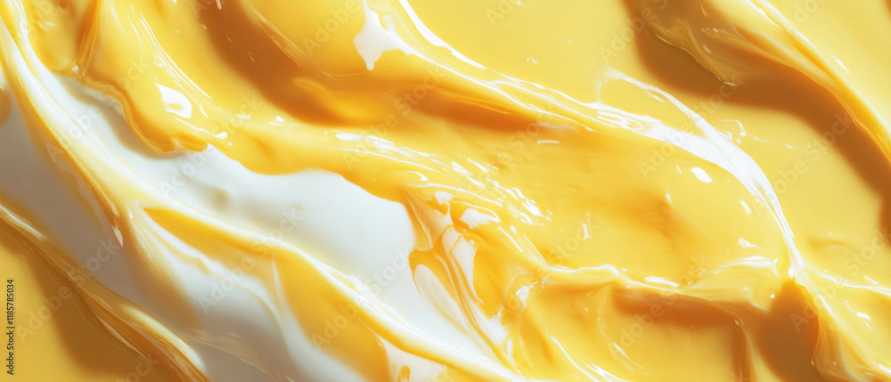 Aufkleber seamless pattern of melted butter showcasing smooth texture and vibrant yellow color