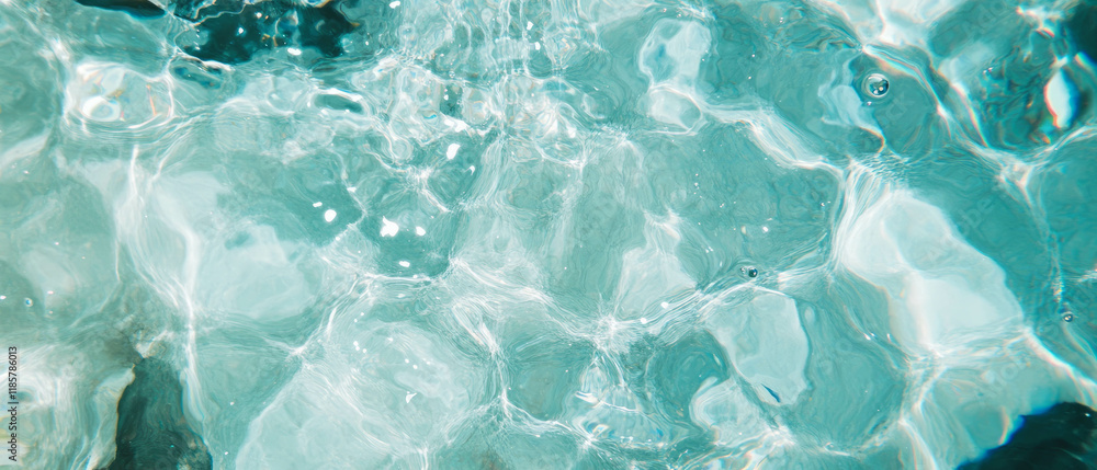 Poster Calm clear water surface with gentle ripples creating a serene texture