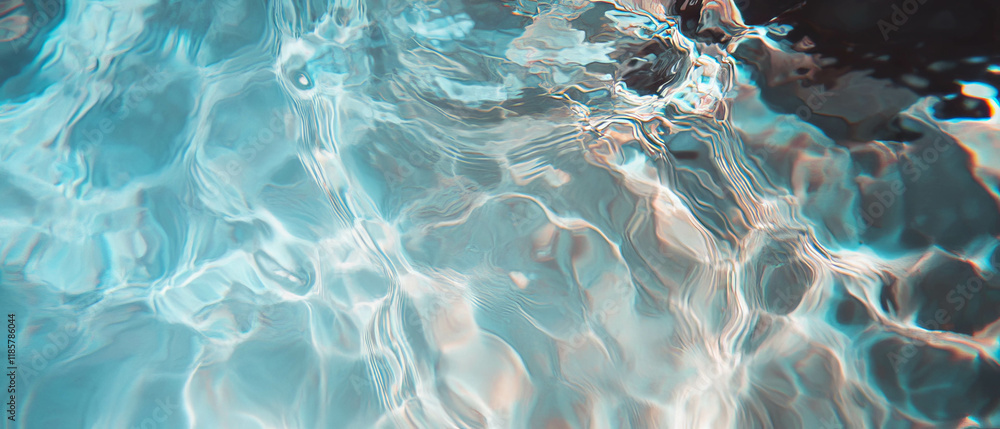 Poster Clear water ripples create a serene and calming pattern in an aquatic environment