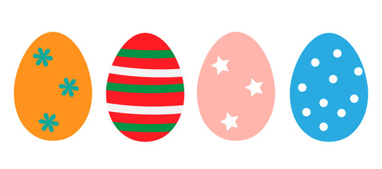 A set of beautiful eggs on a white background,