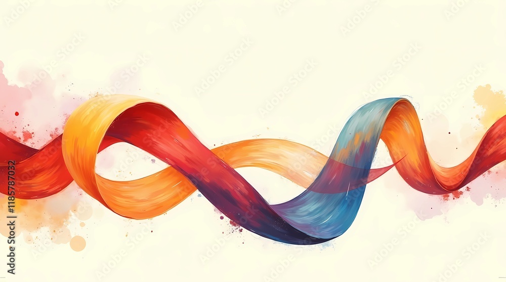 Poster abstract wavy colorful ribbon line design unique is versatile for graphics, invitations, presentatio