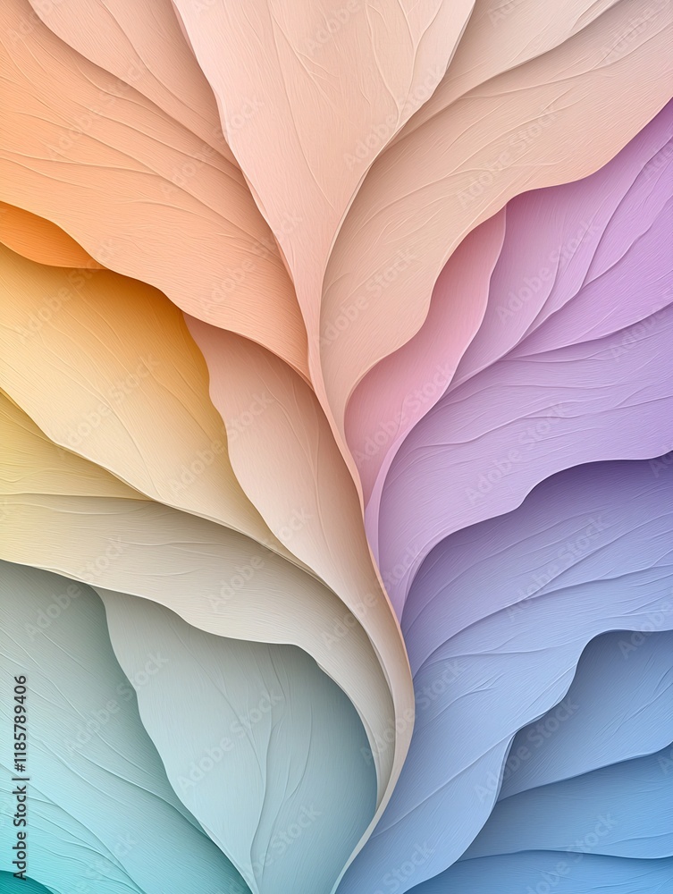 Poster pastel rainbow gradient background with a delicate paper like textured overlay showcasing a clean an