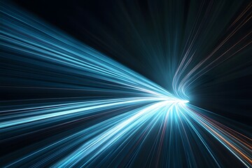 Light streaks, speed, tunnel, abstract, night, background, motion, design
